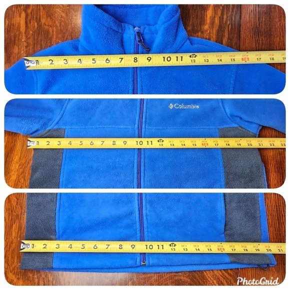 COLUMBIA Men's Full Zip Long Sleeve Fleece Blue & Black Jacket Size S - Picture 8 of 12